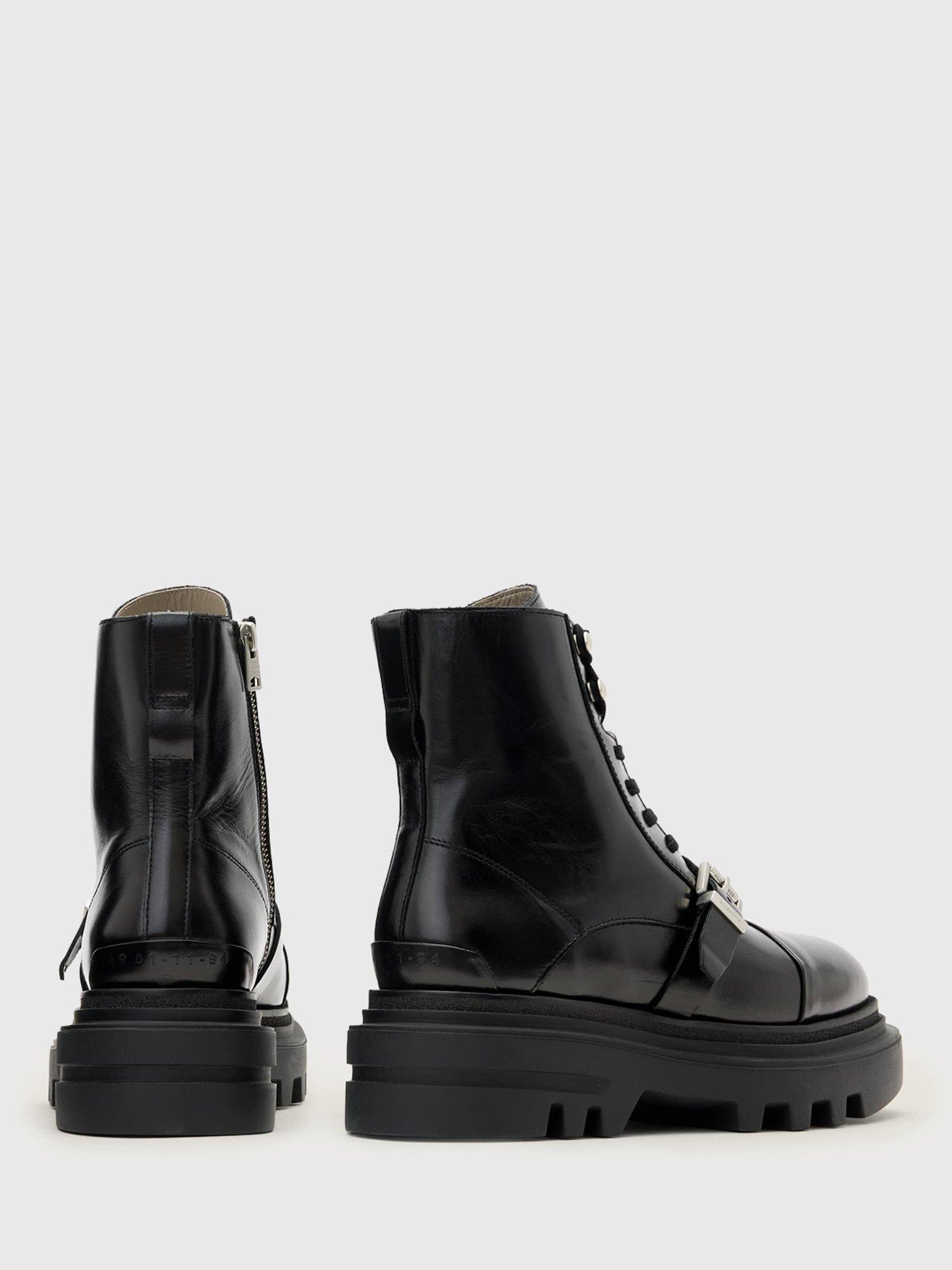 Product image 5 of 5, which shows AllSaints Astrid Leather Boots, Black, EU41