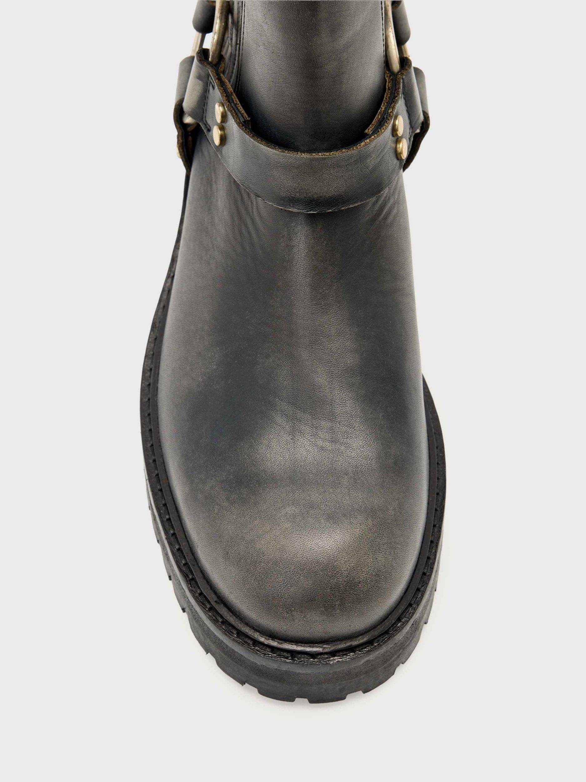 Product image 2 of 4, which shows AllSaints Maddie Leather Biker Boots, Brown, 4