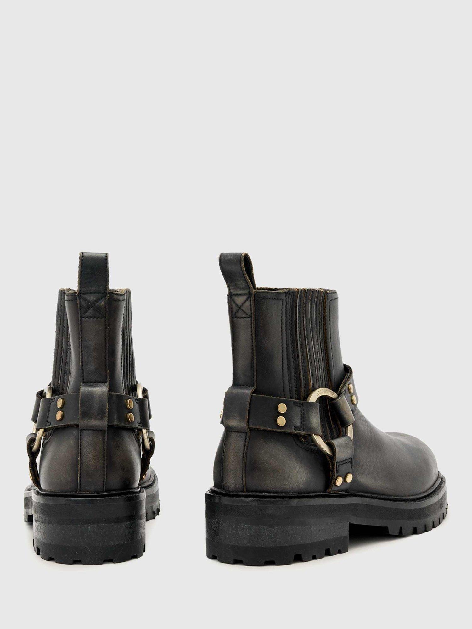 Product image 4 of 4, which shows AllSaints Maddie Leather Biker Boots, Brown, 4
