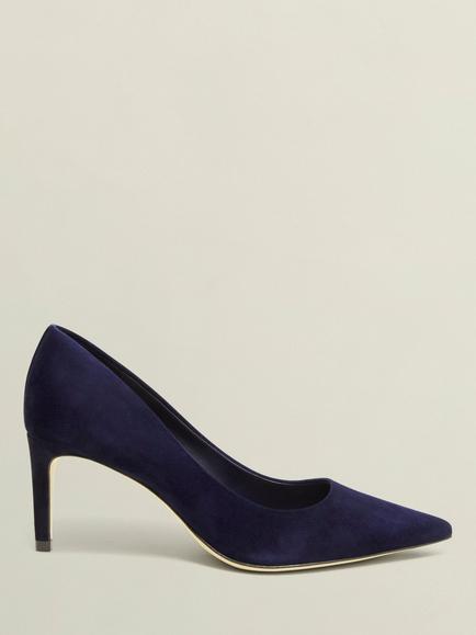 Hobbs Leila Suede Court Shoes, Midnight Navy, Midnight Navy