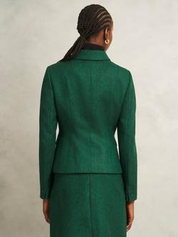 Hobbs Daniella Pure Wool Jacket, Green - view 2, Green
