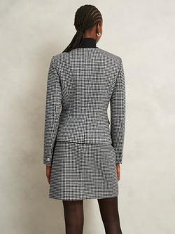 Hobbs Dolly Dogtooth Pure Wool Jacket, Black/Multi - view 2, Black/Multi