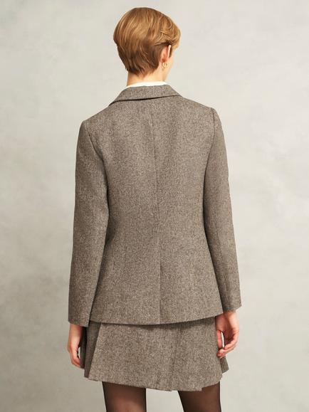 Hobbs Elvie Textured Jacket, Brown/Multi - view 2, Brown/Multi