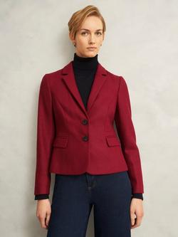 Hobbs Hackness Textured Pure Wool Jacket, Red, Red