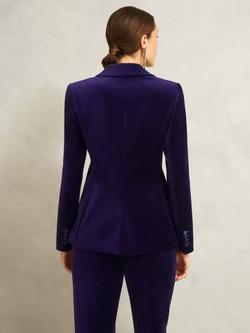 Hobbs Heather Velvet Blazer, Purple - view 2, Purple