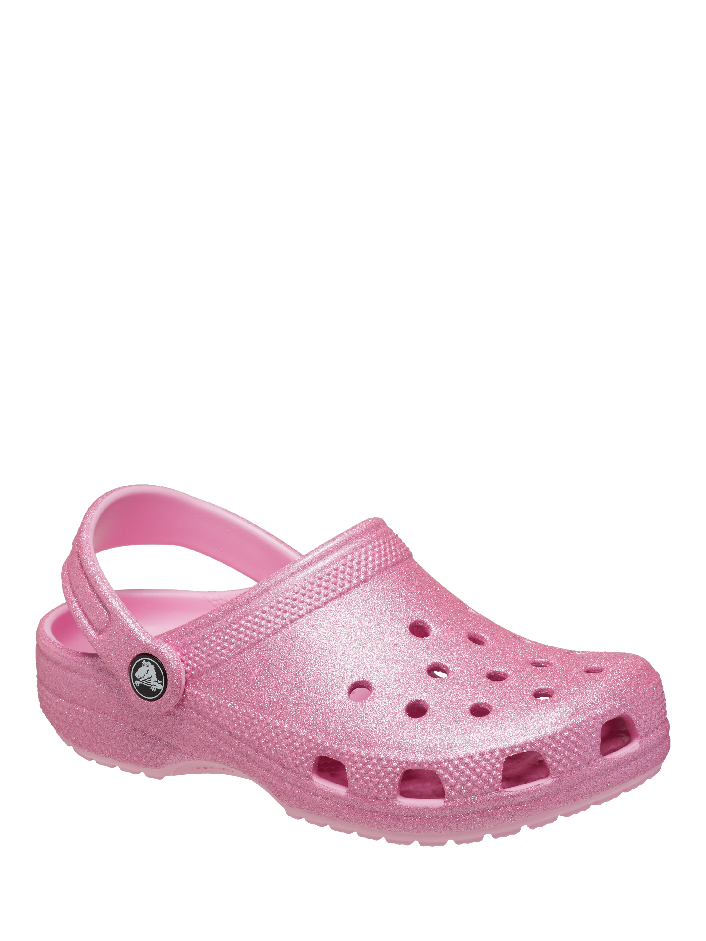 Product image 2 of 5, which shows Crocs Kids' Classic Glitter Clogs, Pink Glitter, 2