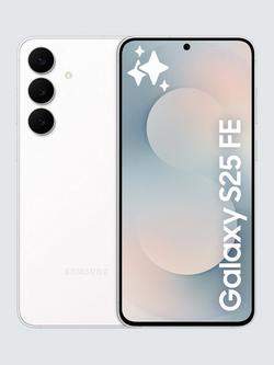Samsung Galaxy S25 FE Smartphone, 8GB RAM, 6.7", Galaxy AI, 5G, SIM Free, White