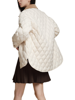 Bosideng Quilted Barn Jacket - view 2, Ivory White Sand