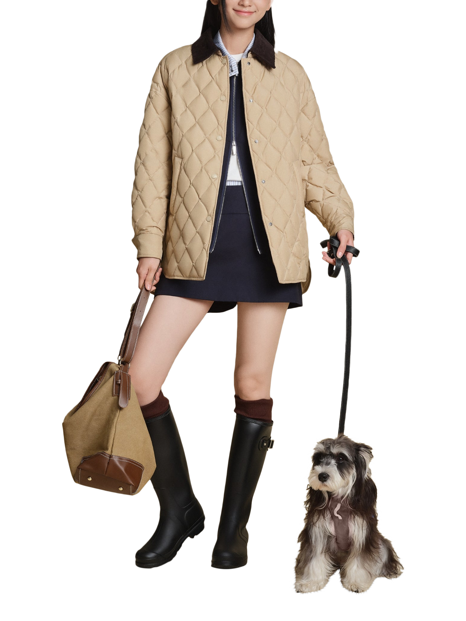 Product image 3 of 6, which shows Bosideng Quilted Barn Jacket, Khaki Sands, 4