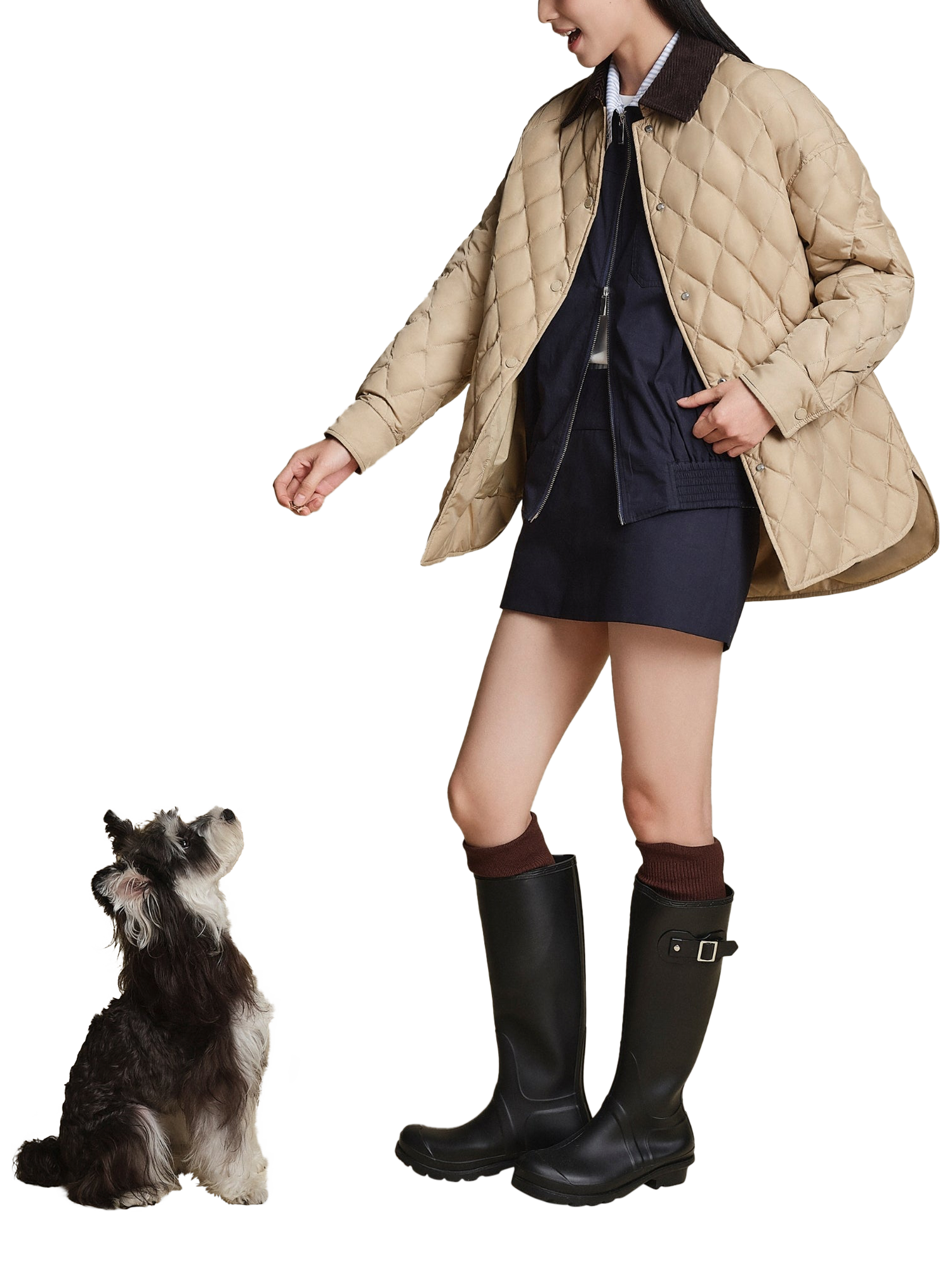 Product image 6 of 6, which shows Bosideng Quilted Barn Jacket, Khaki Sands, 4