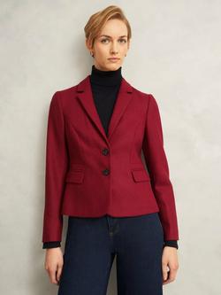 Hobbs Petite Hackness Pure Wool Jacket, Red, Red