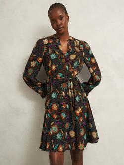 Hobbs Hailey Long Sleeve Mini Dress, Black/Multi, Black/Multi
