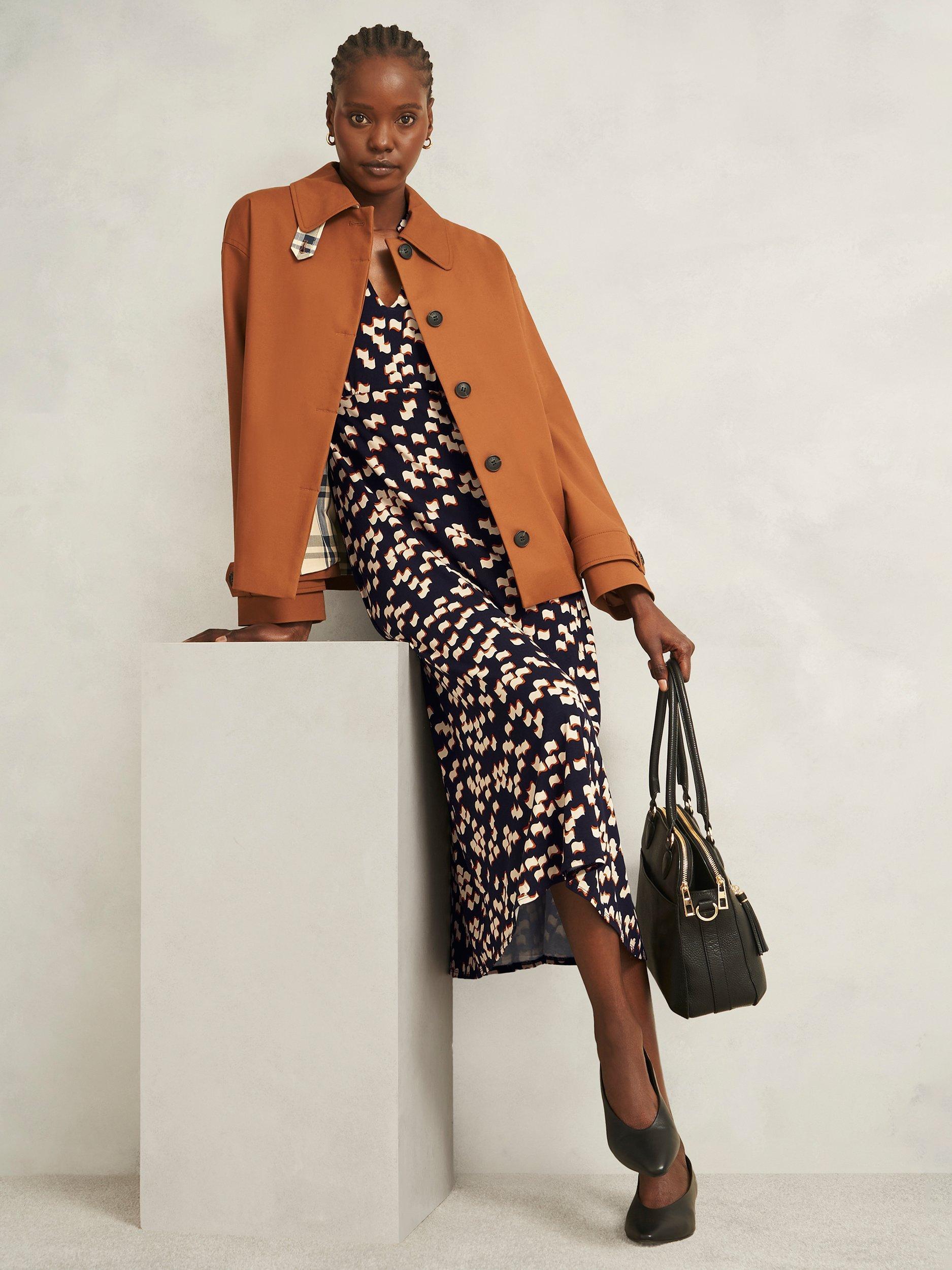 Hobbs Harlie Jersey Midi Dress, Navy/Multi