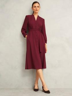 Hobbs Petite Peony Shirt Dress, Beryl Red, Beryl Red