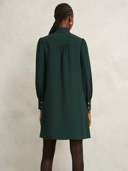 Hobbs Stephanie Long Sleeve High Neck Mini Dress Shirt - view 2, Green