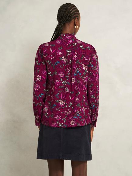 Hobbs Carissa Paisley Floral Shirt, Red/Multi - view 2, Red/Multi