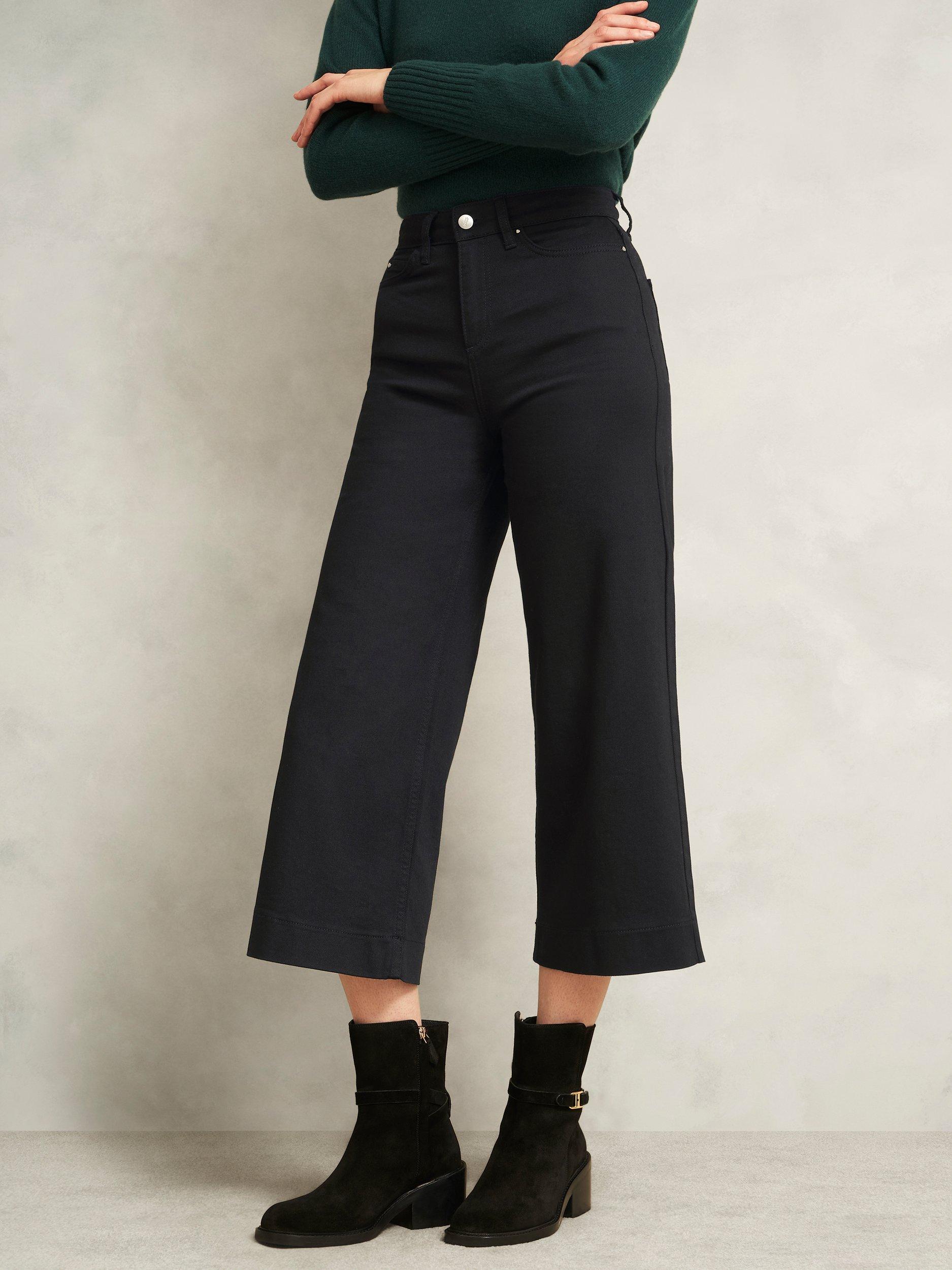 Product image 3 of 5, which shows Hobbs Brinley Cropped Jeans, Black, 10