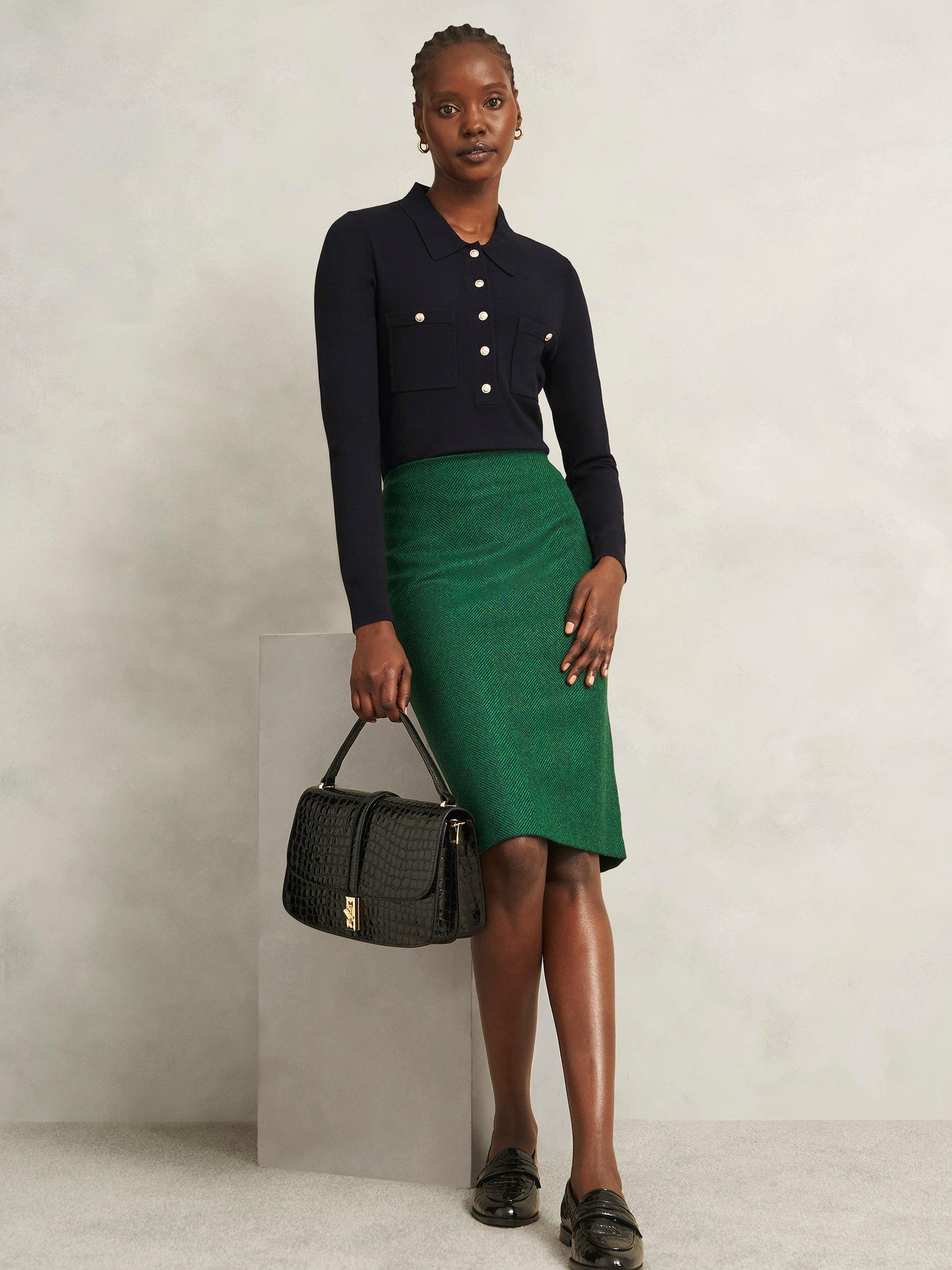 Product image 6 of 6, which shows Hobbs Jessica Knitted Shirt, Black, XS