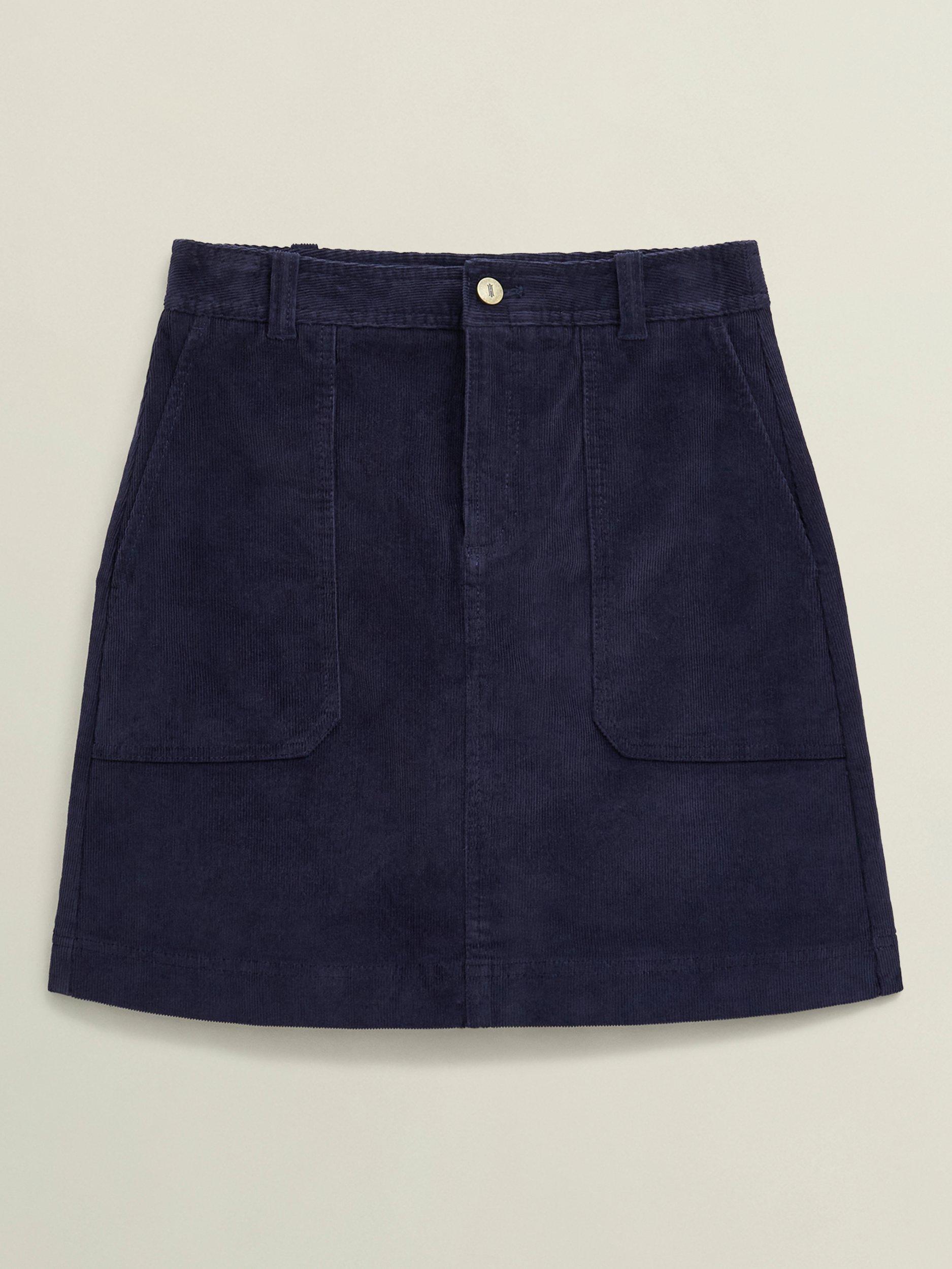 Product image 4 of 6, which shows Hobbs Izara Cotton Blend Mini Skirt, Navy Blue, 12