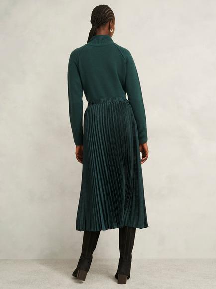 Hobbs Luana Pleated Midi Skirt - view 2, Green