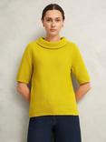Hobbs Camilla Oversized Neck Top, Gold Chartreuse