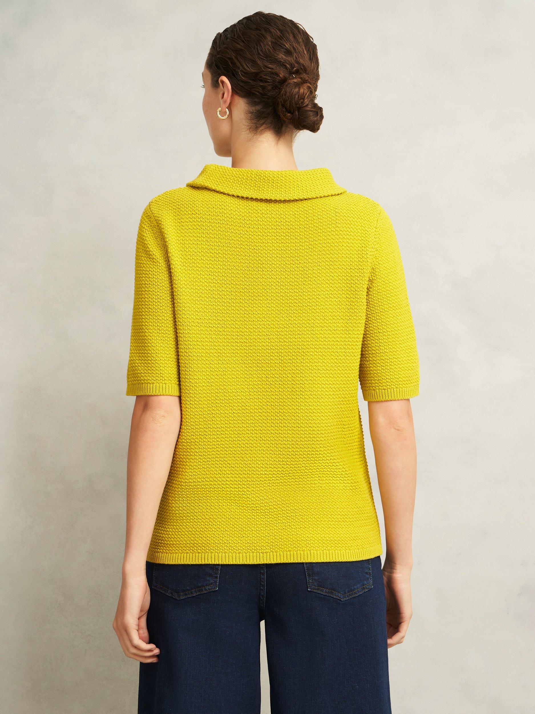 Product image 2 of 5, which shows Hobbs Camilla Oversized Neck Top, Gold Chartreuse, XS