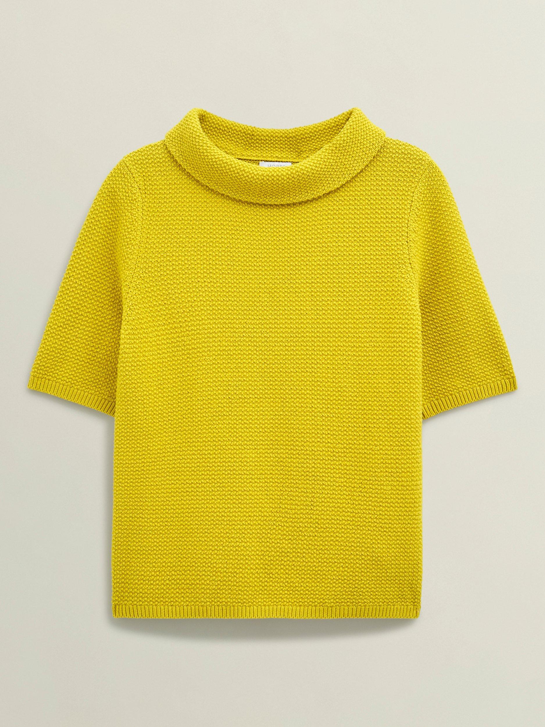Product image 4 of 5, which shows Hobbs Camilla Oversized Neck Top, Gold Chartreuse, XS