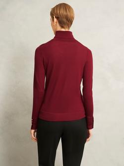 Hobbs Lara Roll Neck Pure Merino Wool Jumper - view 2, Red