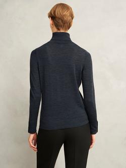 Hobbs Lara Roll Neck Pure Merino Wool Jumper, Charcoal Grey - view 2, Charcoal Grey