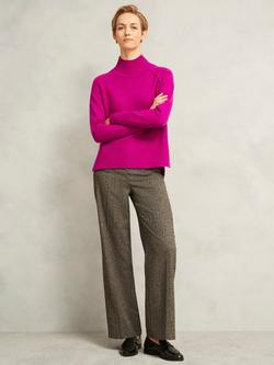 Hobbs Lorraine High Neck Wool Rich Jumper, Magenta Pink, Magenta Pink