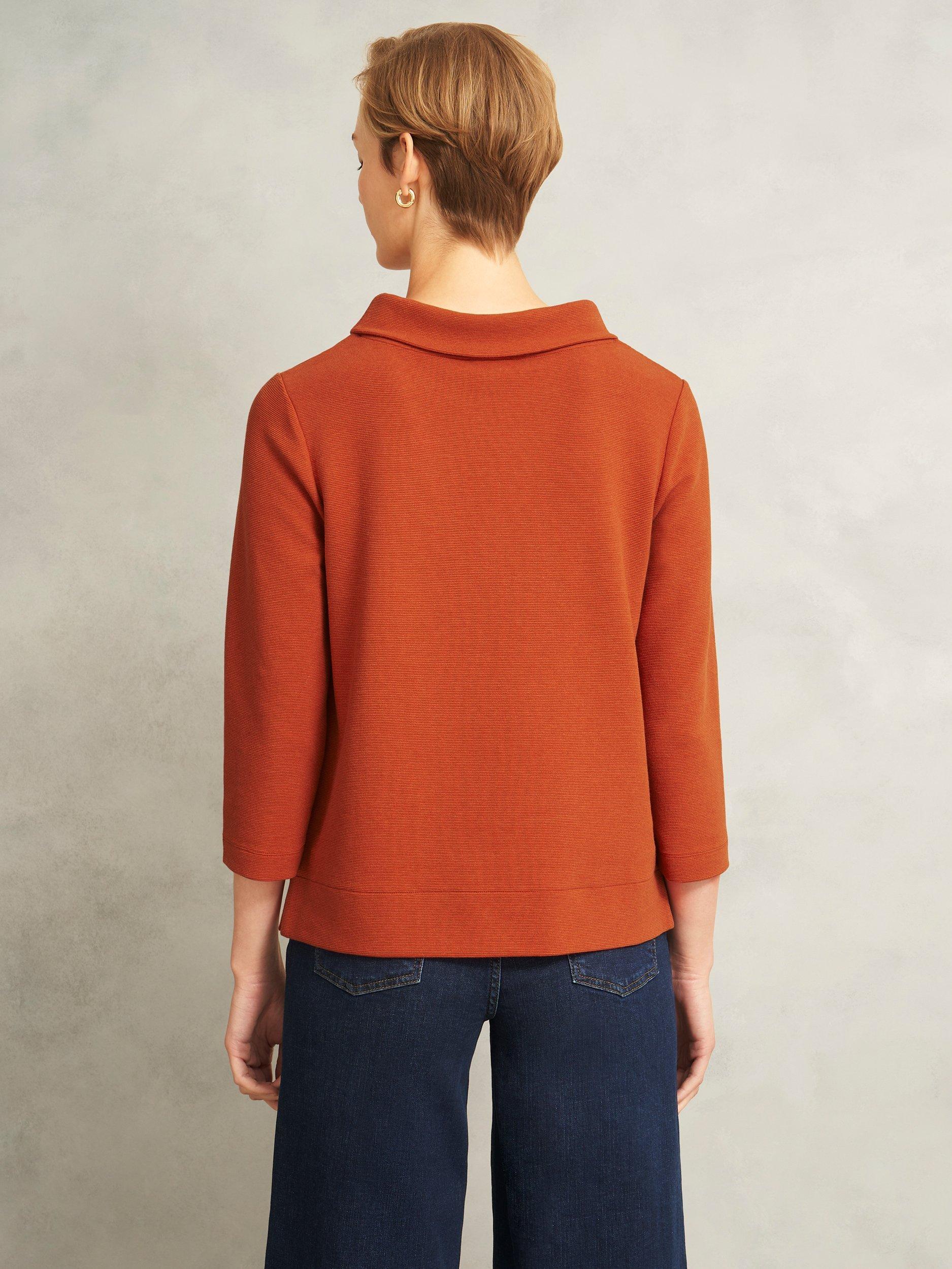 Product image 2 of 5, which shows Hobbs Betsy Stand Collar Top, Light Orange, M
