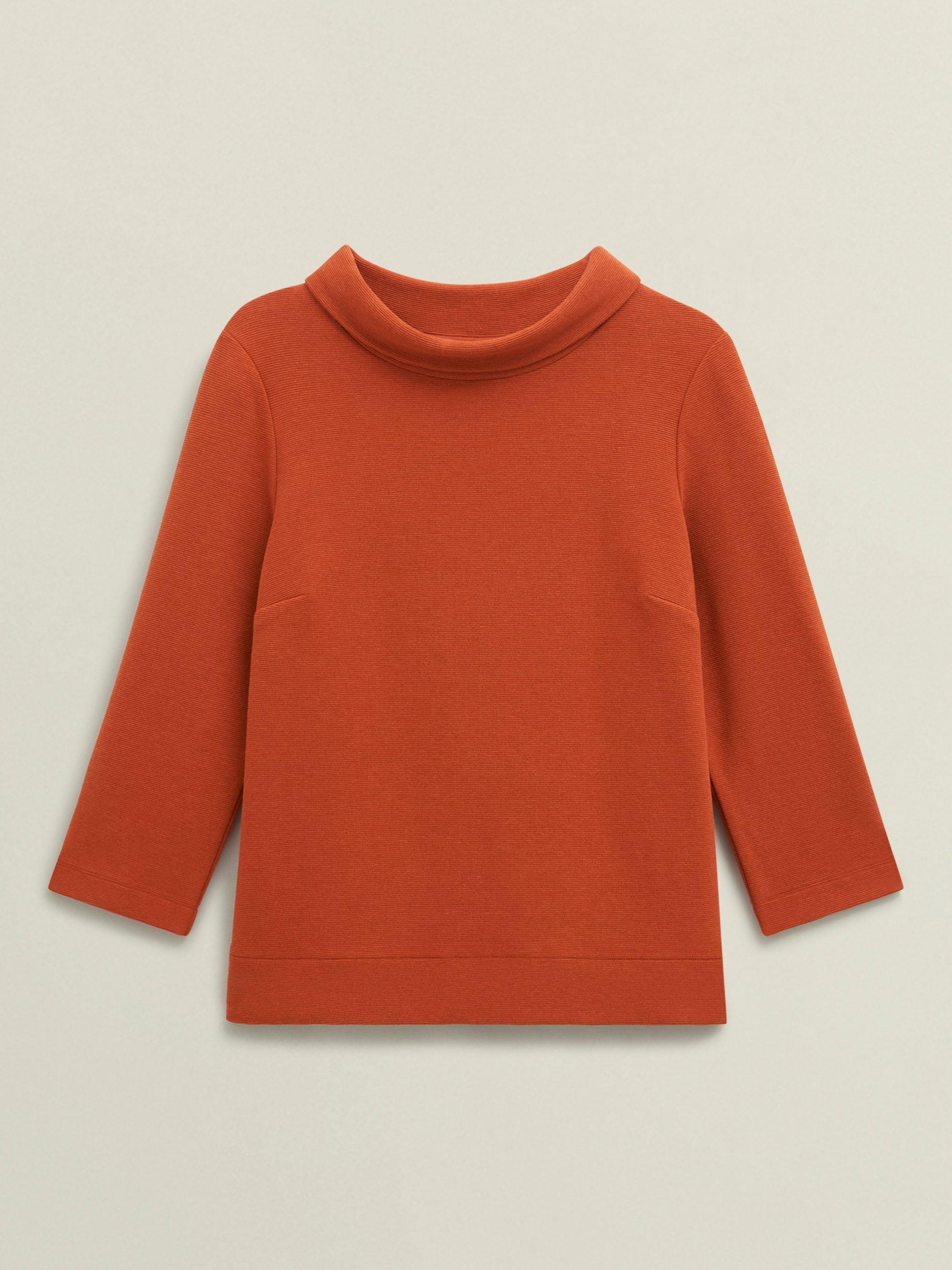 Product image 4 of 5, which shows Hobbs Betsy Stand Collar Top, Light Orange, M