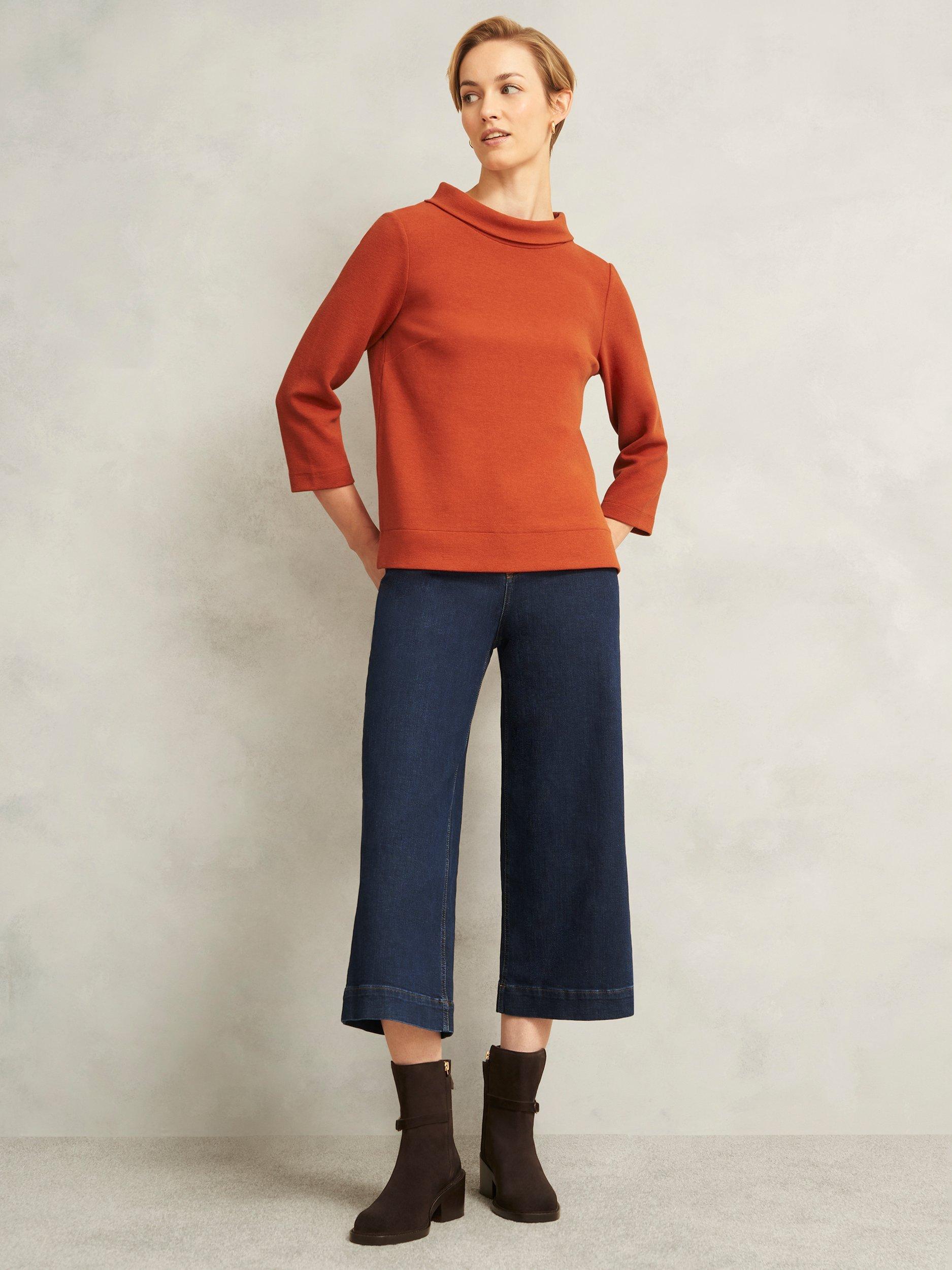 Product image 5 of 5, which shows Hobbs Betsy Stand Collar Top, Light Orange, M