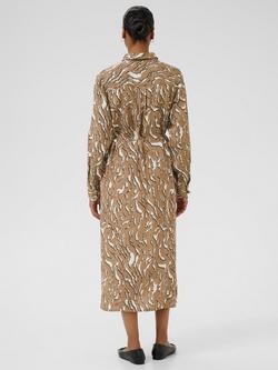 KAFFE KAmille Midi Shirt Dress - view 2, Brown/Multi