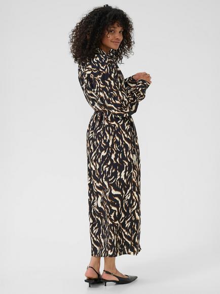 KAFFE KAmille Midi Shirt Dress - view 2, Black/Multi