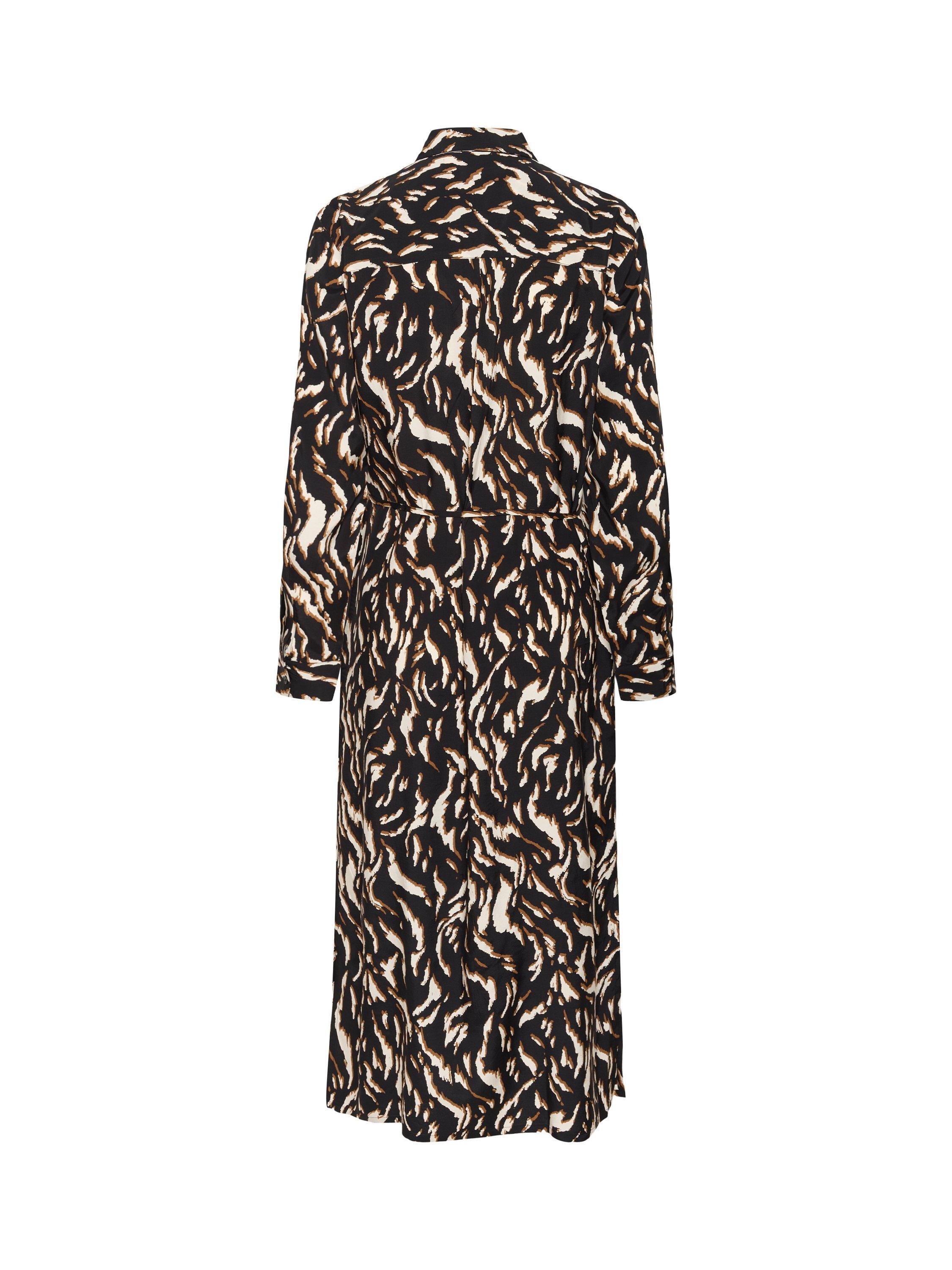 Product image 5 of 5, which shows KAFFE KAmille Midi Shirt Dress, Black/Multi, 10