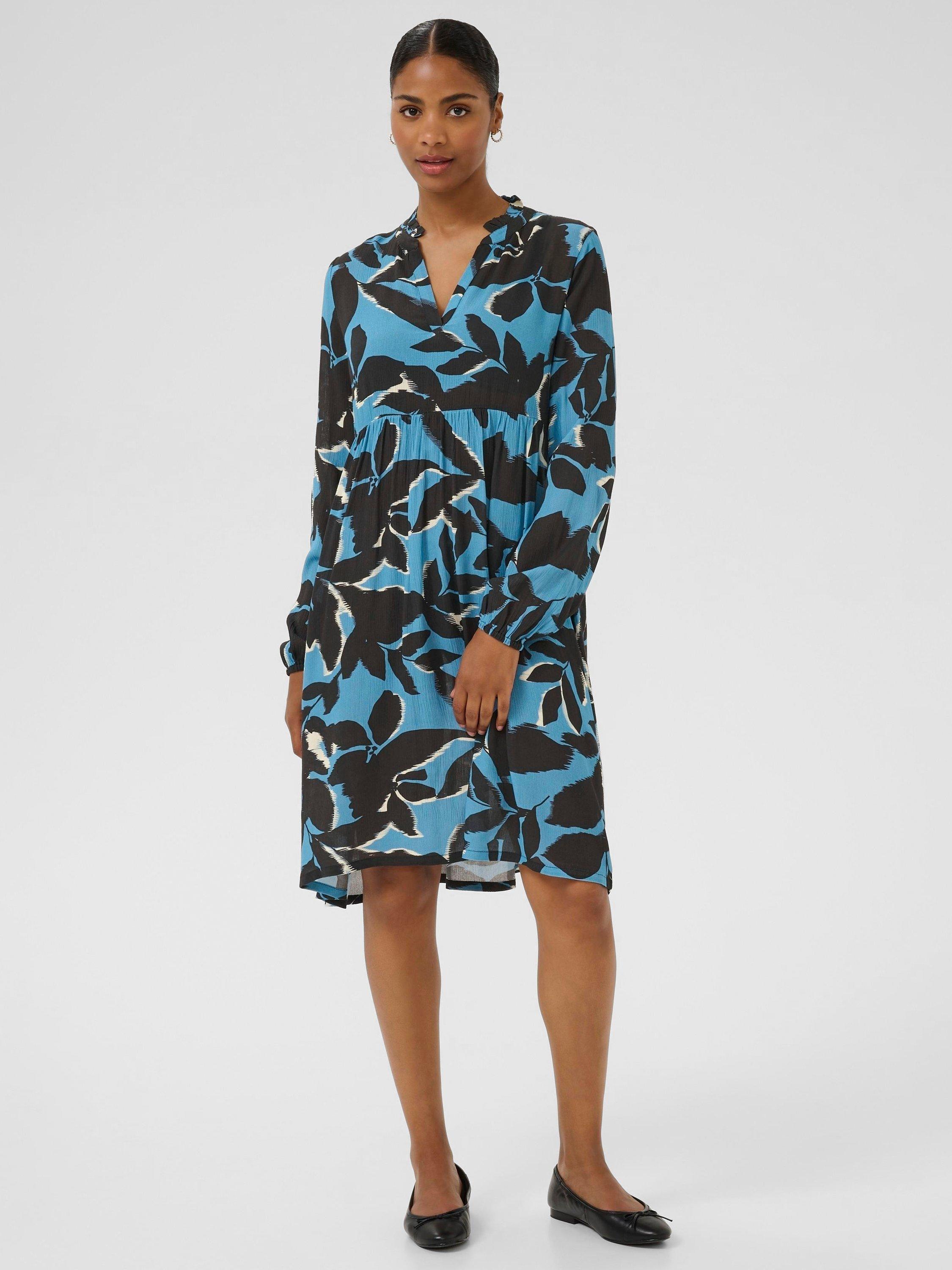 Product image 3 of 6, which shows KAFFE Lisette Amber Midi Dress, Blue/Multi, 8