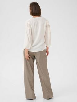 KAFFE Annika Textured V-Neck Top - view 2, Chalk