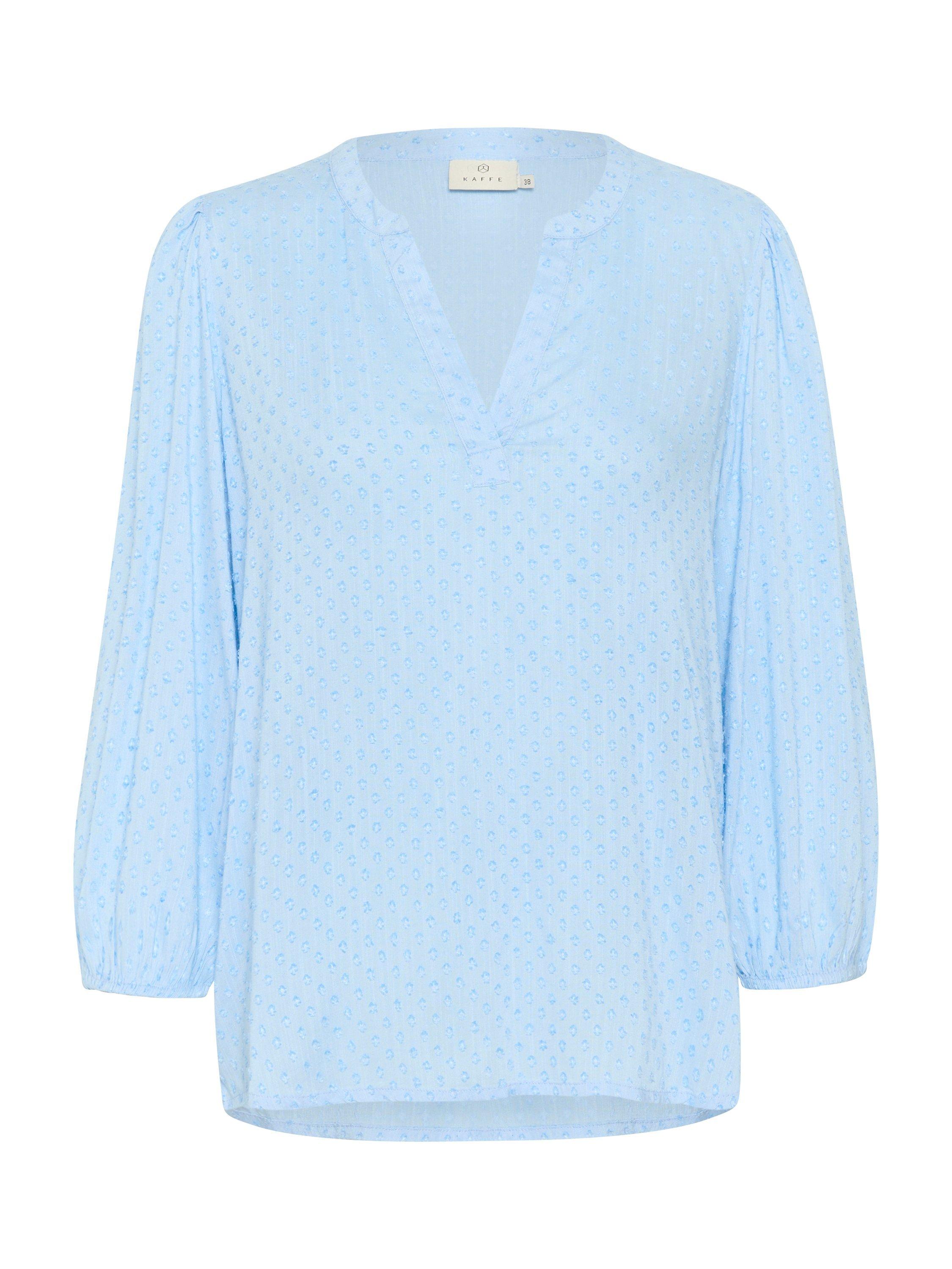 Product image 5 of 6, which shows KAFFE Annika Textured V-Neck Top, Windsurfer, 8