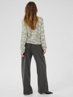 KAFFE KAditte V Neck Blouse - view 2, Black/Multi