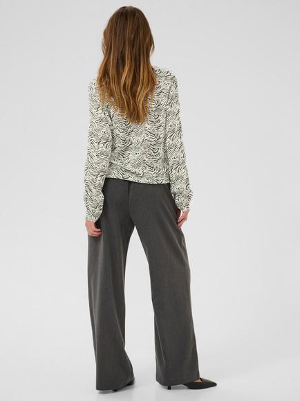 KAFFE KAditte V Neck Blouse - view 2, Black/Multi