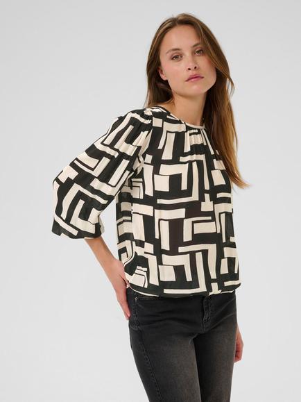 KAFFE Lorina Amber Blouse, Black/Multi