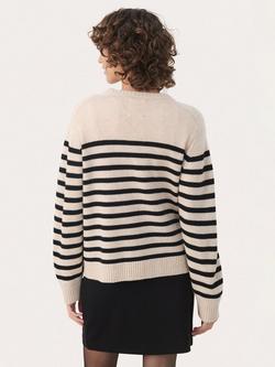 Part Two NiakaPW Stripe Jumper, Black/Multi - view 2, Black/Multi
