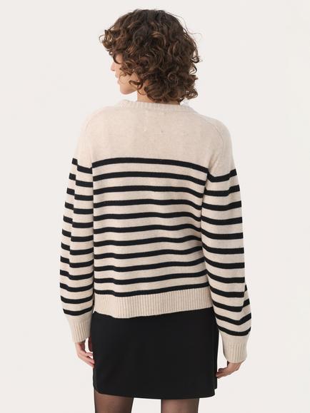 Part Two NiakaPW Stripe Jumper, Black/Multi - view 2, Black/Multi
