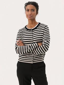 Part Two NoelaniPW Stripe Round Neck Cardigan, Multi, Multi