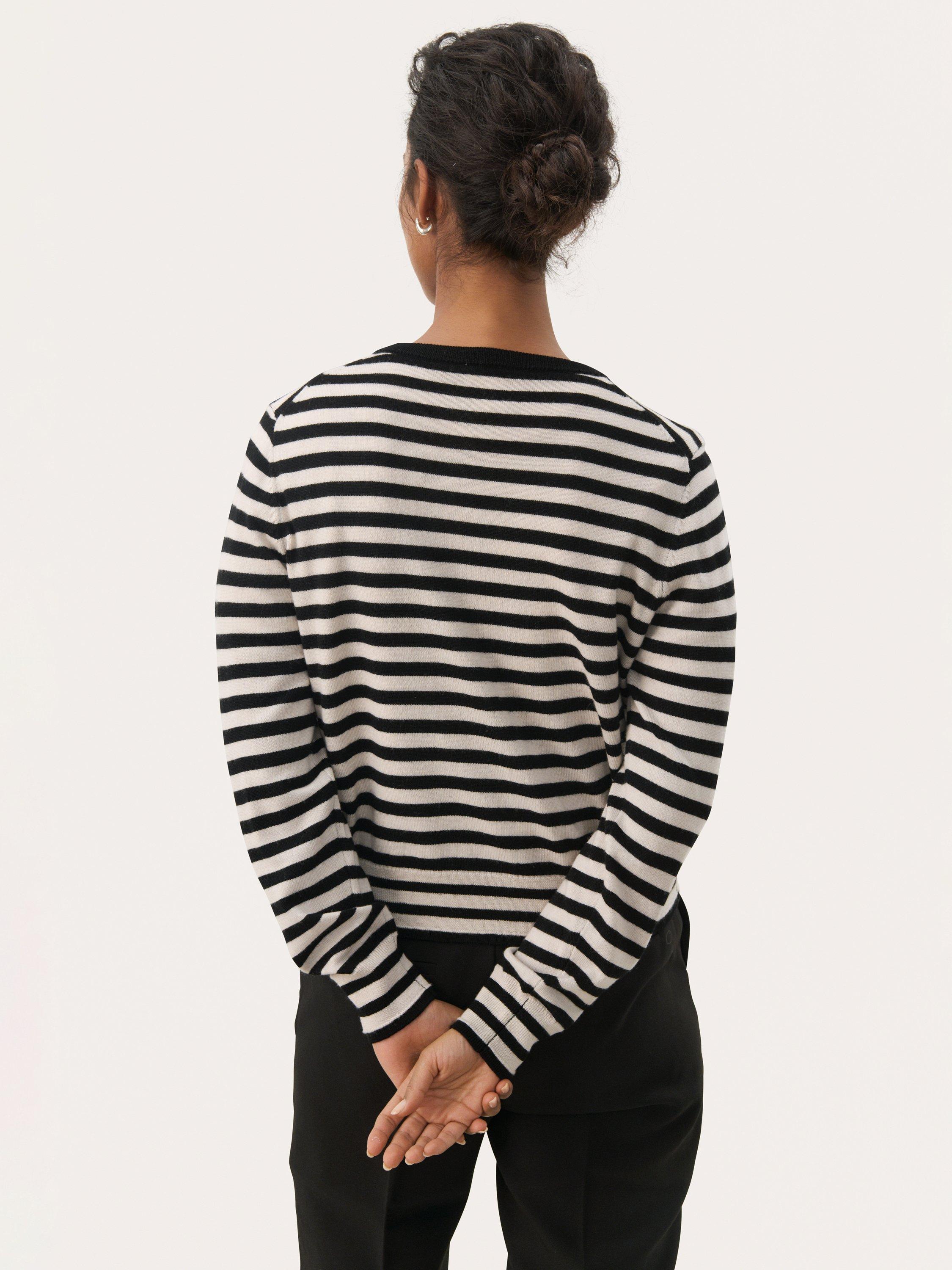 Product image 2 of 6, which shows Part Two NoelaniPW Stripe Round Neck Cardigan, Multi, XS