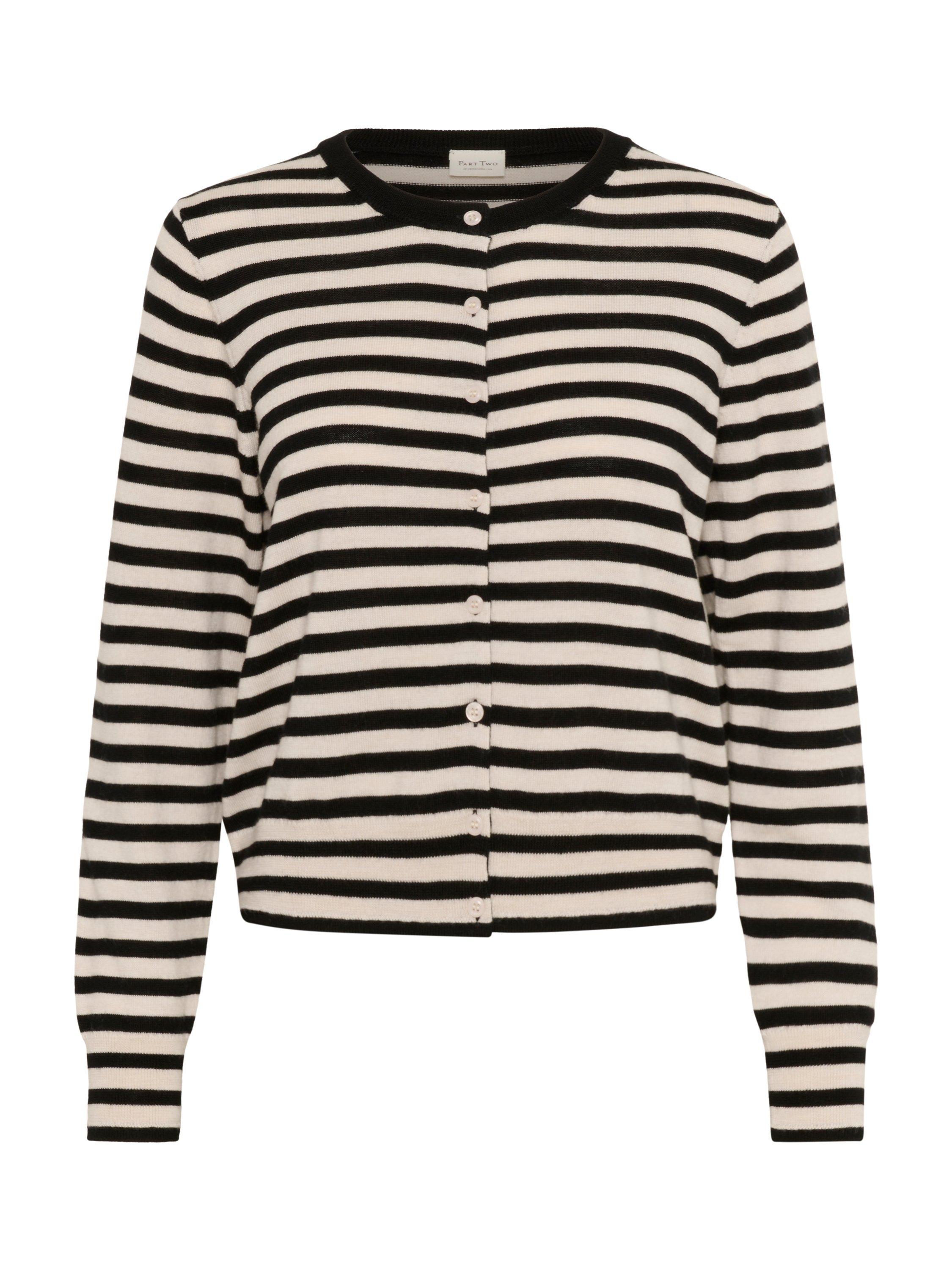 Product image 5 of 6, which shows Part Two NoelaniPW Stripe Round Neck Cardigan, Multi, XS