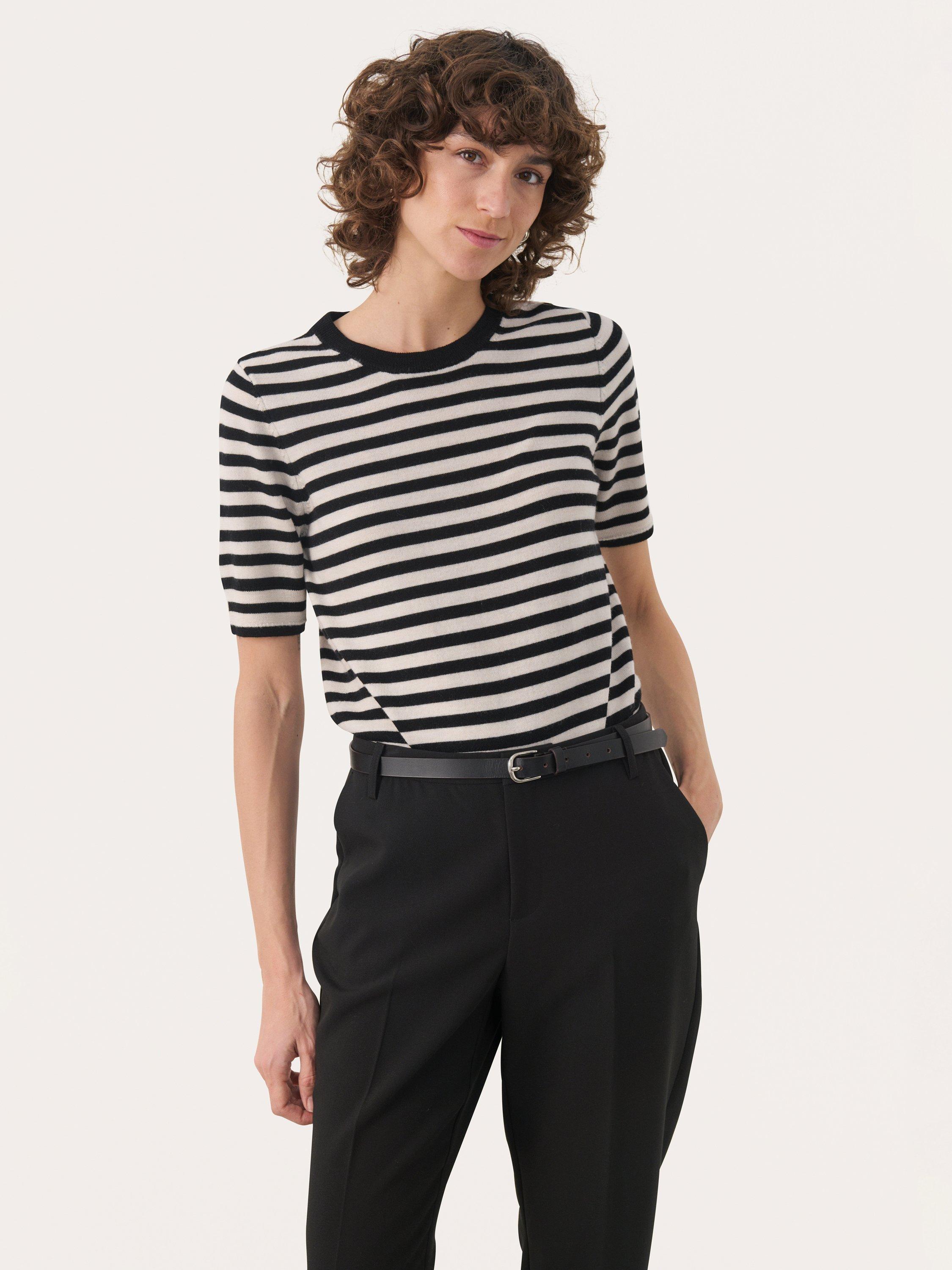 Product image 1 of 6, which shows Part Two NatanyaPW Round Neck Short Sleeve Jumper, Natural, XS