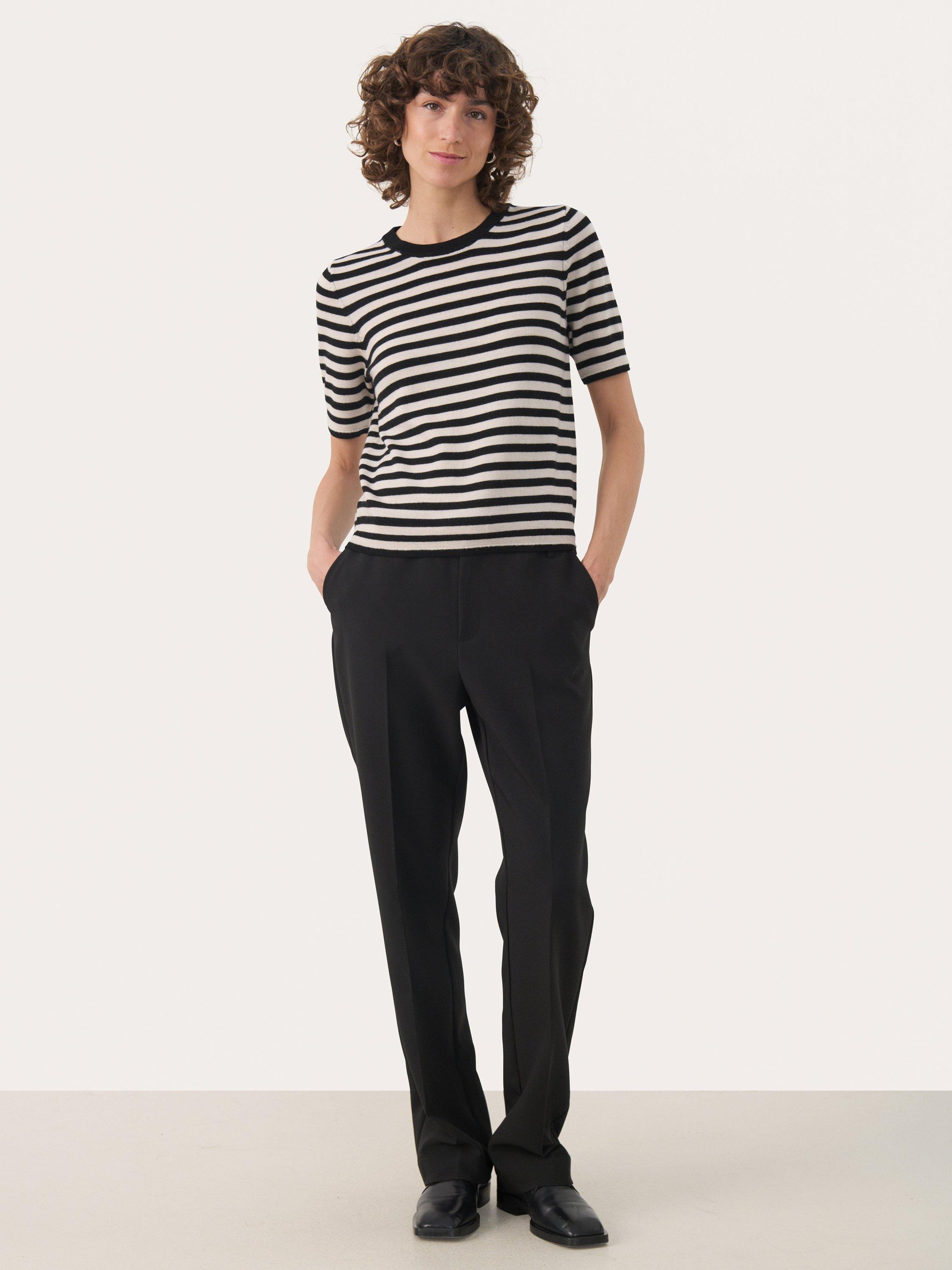 Product image 3 of 6, which shows Part Two NatanyaPW Round Neck Short Sleeve Jumper, Natural, XS