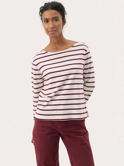 Part Two NelaPW Long Sleeve Striped Cotton T-shirt, Purple/Multi